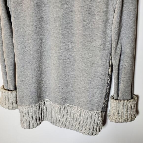 Superdry Grey fleece lined grey knit front sweater jacket Size Large coatigan - Picture 9 of 12